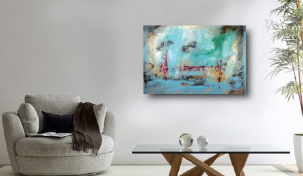 dipinto per salotto fatto a mano 120x80x4 - immagine 4