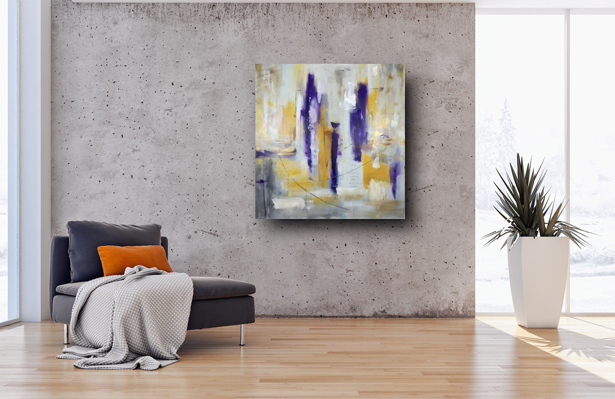 quadri astratti per soggiorno moderno su tela 120x110 