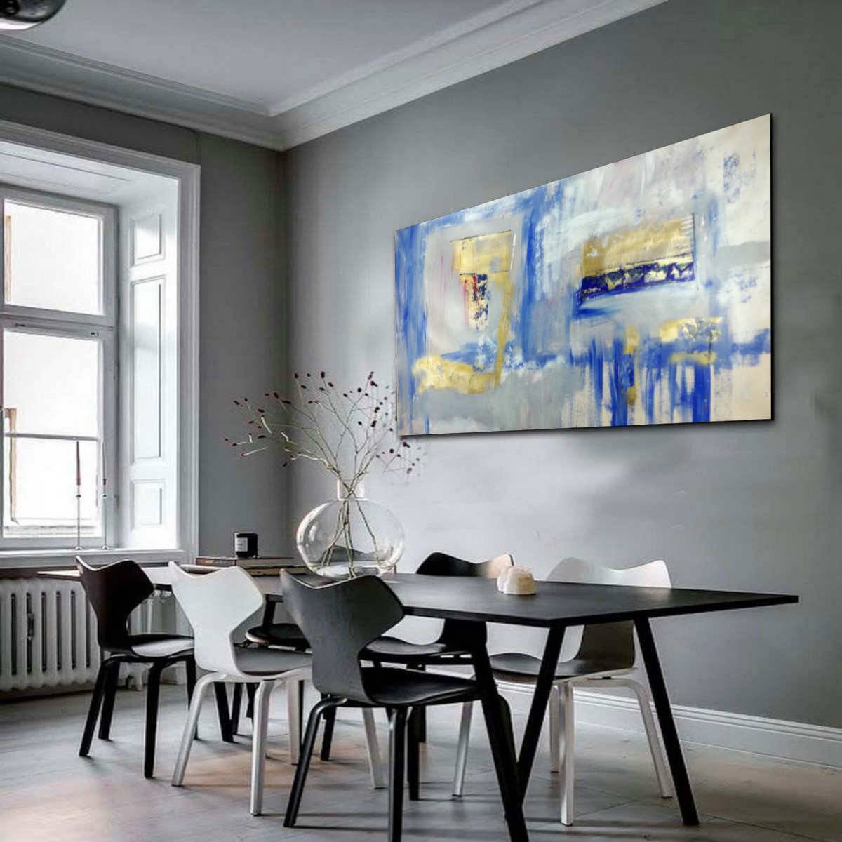 quadro dipinto a mano su tela c587 1 - quadri moderni da soggiorno