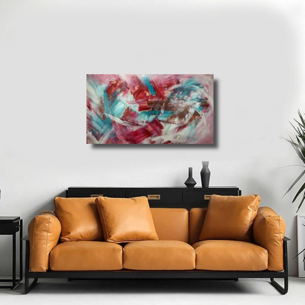 dipinto moderno astratto unico per salotto 150x80 - immagine 3