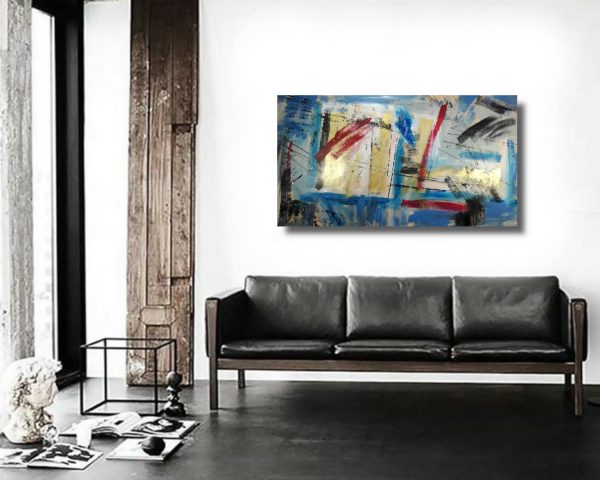 dipinto moderno geometrico per salotto 150x80 - immagine 5