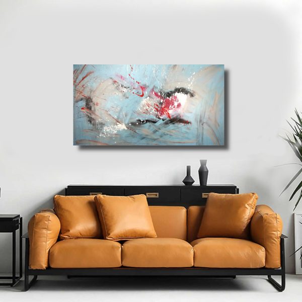 quadro moderno astratto unico pezzo per salotto 150x80 - immagine 5