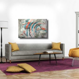 quadro astratto per soggiorno moderno c625 300x300 - dipinto a mano per soggiorno moderno 120x60 con cornice tinta oro