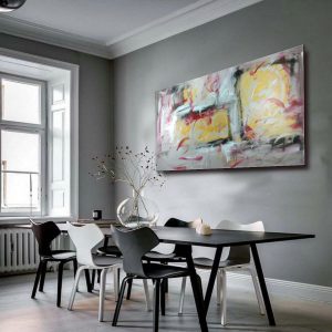 quadro.interior per arredamento moderno c632 300x300 - dipinto paesaggio per soggiorno moderno 150x80 con foglia d'oro