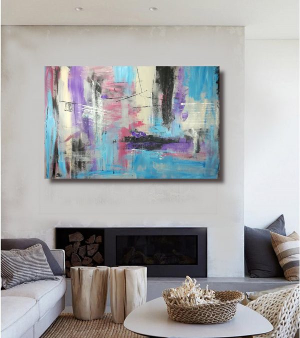 quadro 120x80  per soggiorno dipinto a mano - immagine 4