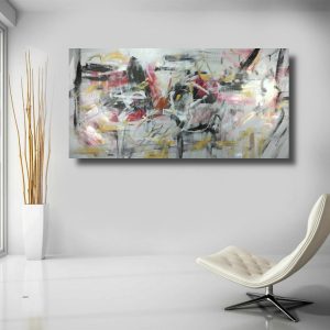 quadri grandi dimensioni astratti moderni c636 300x300 - quadro su tela con cornice  oro 120x70