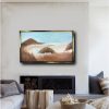 dipinto a mano per soggiorno moderno 120x60 con cornice tinta oro - immagine 2