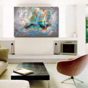 dipinto astratto su tela moderno c662 300x300 - dipinto su tela per soggiorno 120x60 con cornice argento (Copia)