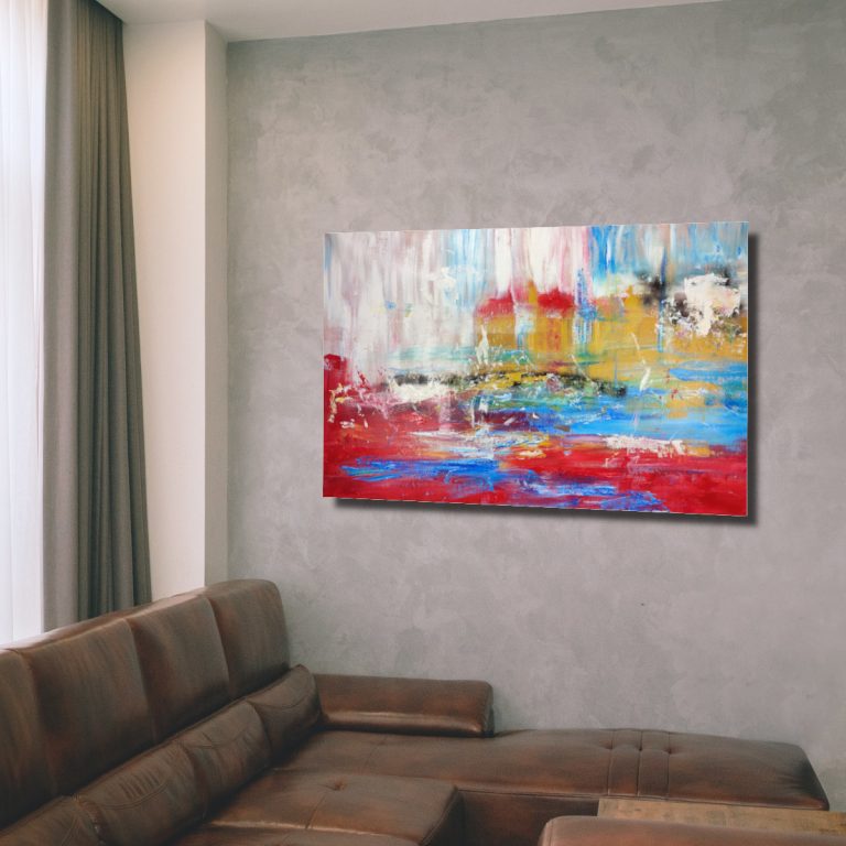 TITINGLUCK Stampa Su Tela Orizzontale 50x200 Cm – Quadro Astratto Moderno, Colori Brillanti, Senza Cornice, Decorazione Parete Per Soggiorno E Ufficio - 4