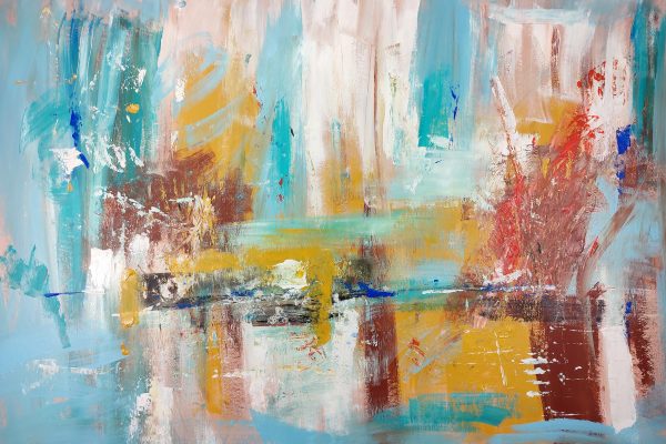dipinto per soggiorno astratto fatto a mano 120x80-v - immagine 2