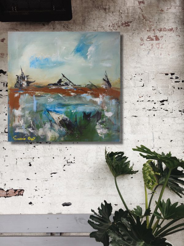 dipinto a mano paesaggio 50x50-c704 - immagine 3