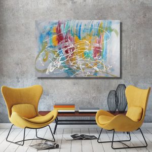 dipinto a mano astratto c738 300x300 - quadro per soggiorno astratto con cornice oro 120x70