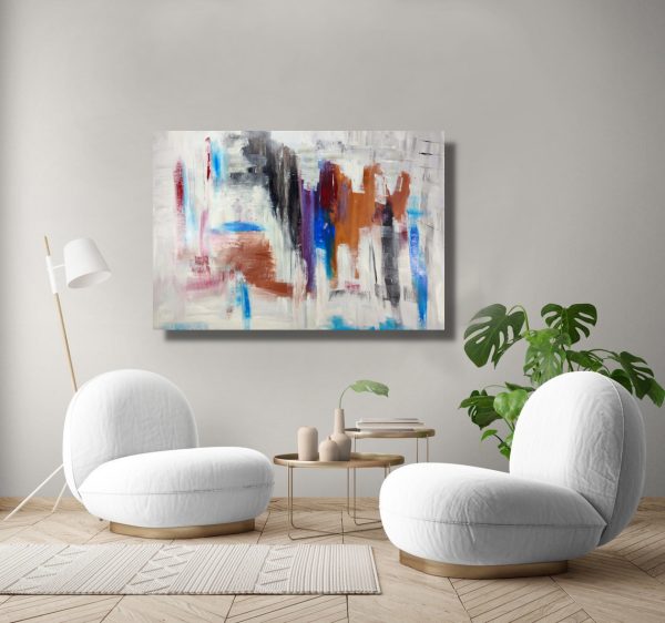 quadro astratto per soggiorno fatto a mano-c713 - immagine 4