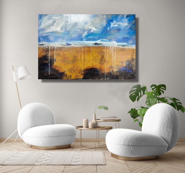 quadro per soggiorno astratto fatto a mano-c723 - immagine 3