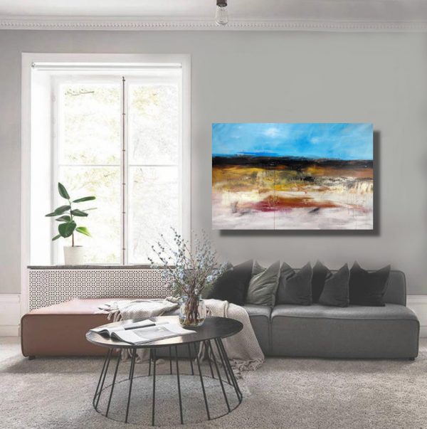 quadro per soggiorno astratto fatto a mano-c720 - immagine 4