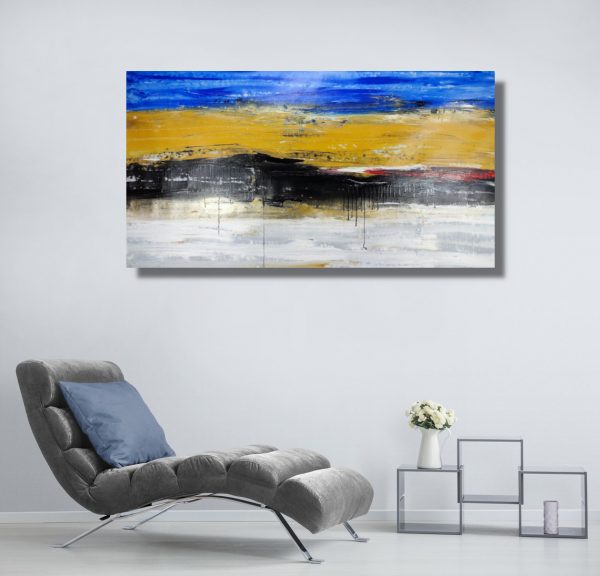quadro paesaggio astratto fatto a mano-c730 - immagine 4