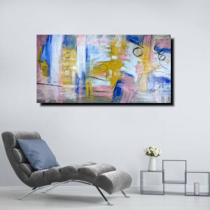 quadri astratti moderni grandi c742 300x300 - quadro su tela con cornice  oro 120x70