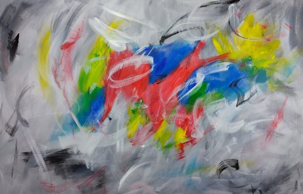 quadro per soggiorno astratto fatto a mano-c734 - immagine 5
