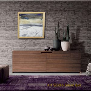 quadro astratto cornice naturale c737 300x300 - quadro per soggiorno astratto con cornice oro 120x70