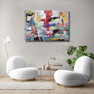 quadri astratti dipinti a mano c758 300x300 - dipinto per soggiorno astratto con cornice oro 120x70