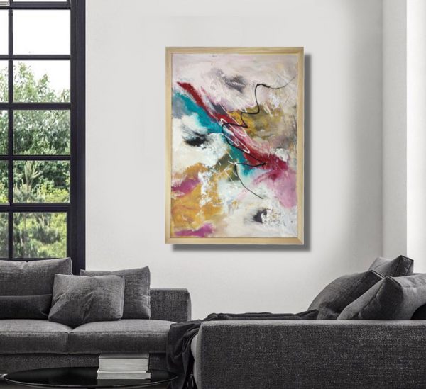 quadro materico astratto per soggiorno ufficio-c761 - immagine 4