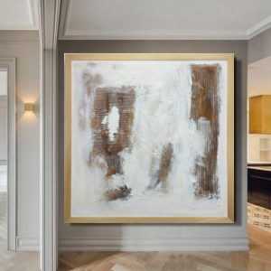 quadro grande c770 materico 300x300 - Hand-painted abstract painting on canvas with 120x70 gold frame