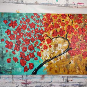quadro paesaggio fiori c409
