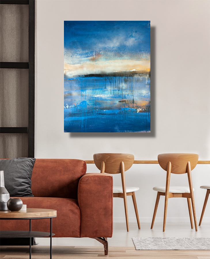quadro astratto paesaggio moderno c788 - dipinto a mano grande per soggiorno 200x100
