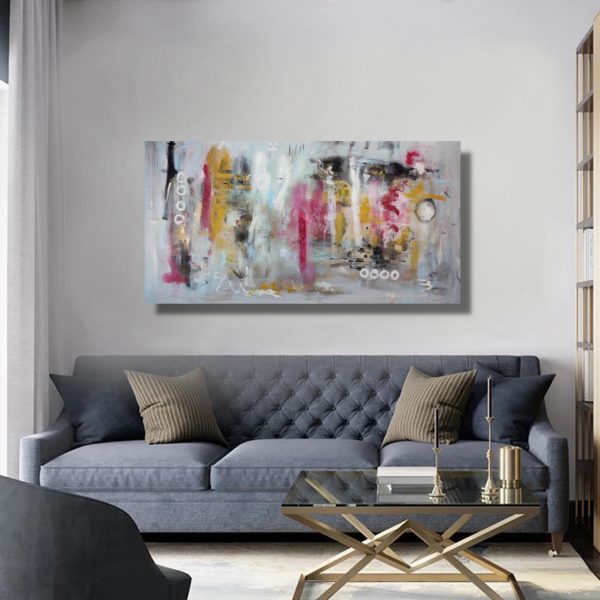 quadro geometrico astratto fatto a mano-c807 - immagine 3