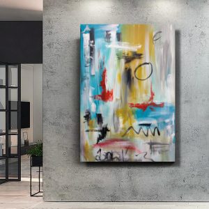 quadro astratto per soggiorno c806 300x300 - dipinti colorati moderni su tela