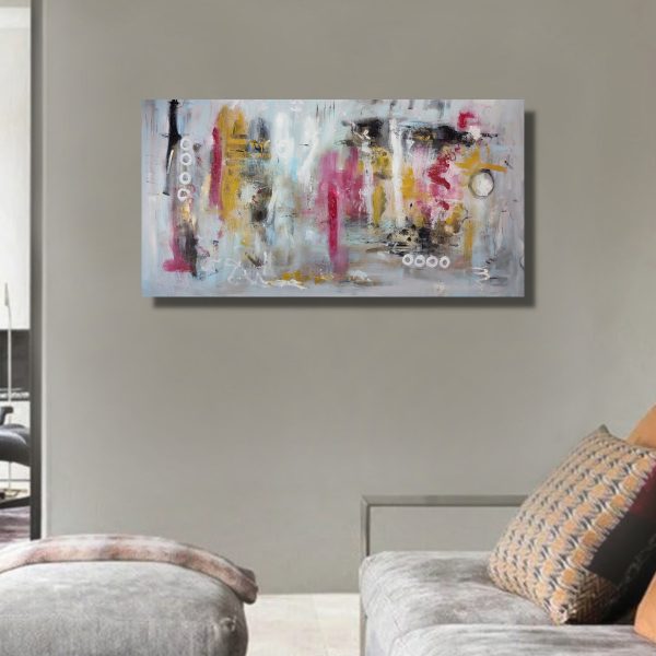 quadro geometrico astratto fatto a mano-c807 - immagine 4