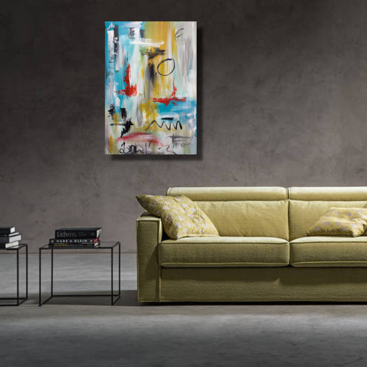 quadro soggiorno c806 - quadri olio su tela astratti grandi