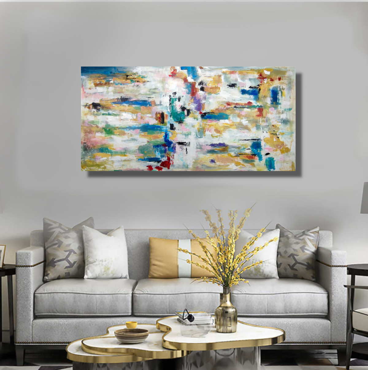 quadri soggiorno grandi dimensioni c808 - dipinto su-tela-per-soggiorno 100x100