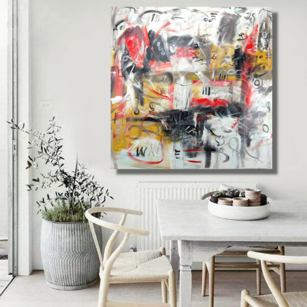 dipinti  astratti grandi dimensioni su tela 120x120-c845 - immagine 2