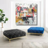 dipinti  astratti grandi dimensioni su tela 120x120-c845 - immagine 3