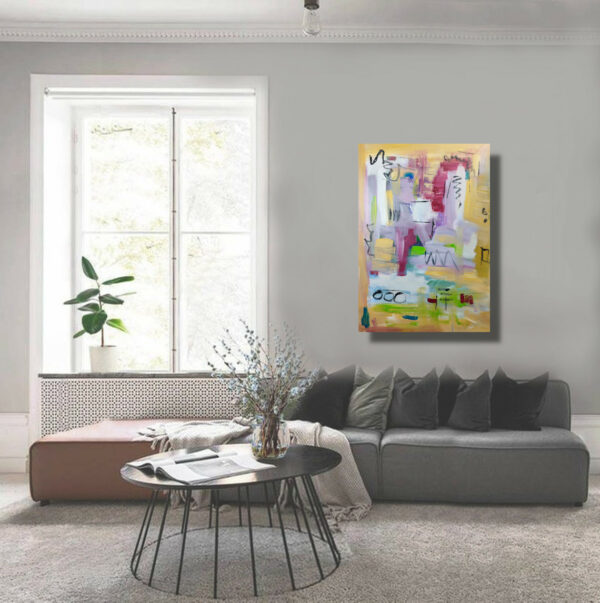 quadro per soggiorno astratto 100x70 verticale c827 - immagine 5