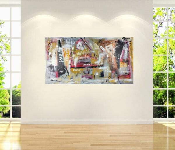 quadro per soggiorno astratto fatto a mano-150x80-c842 - immagine 2