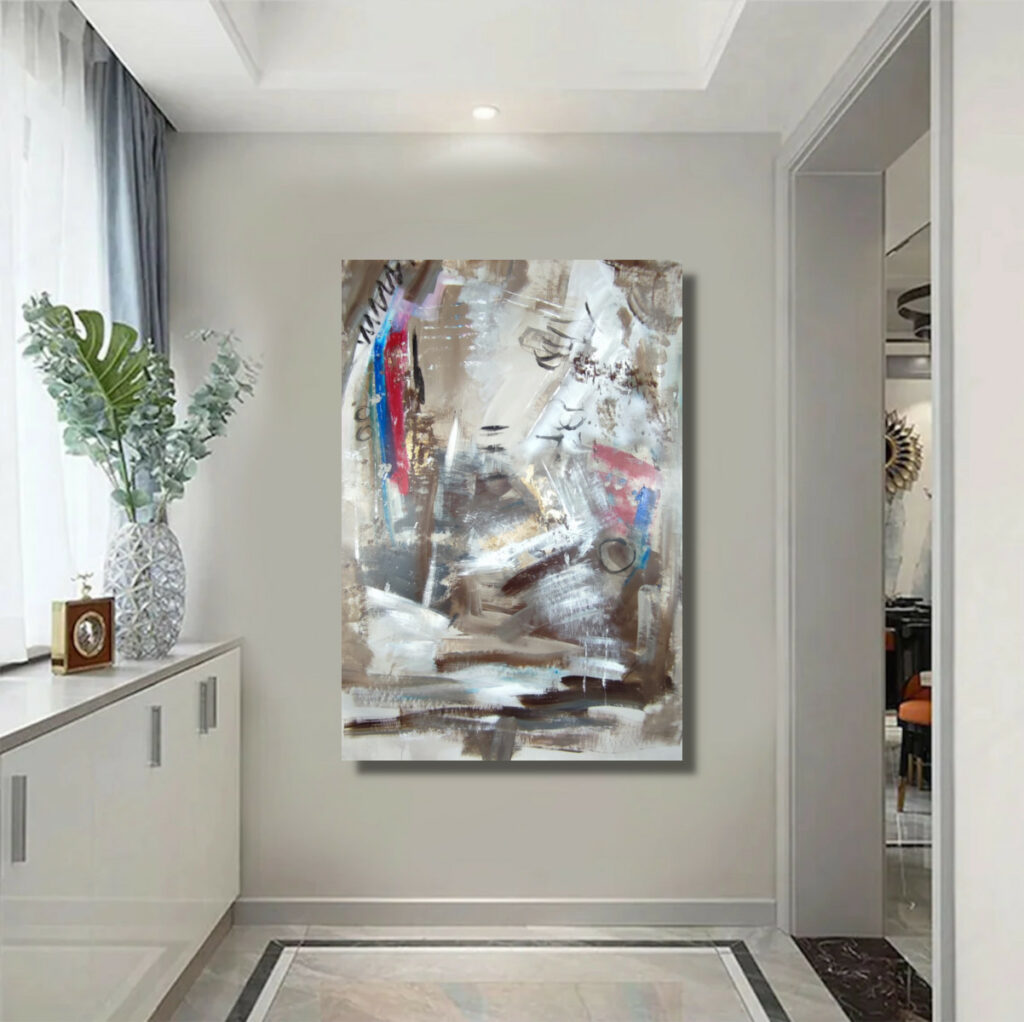 Quadro Moderno Astratto Nero E Oro 70x100cm - Tela Canvas Per Soggiorno