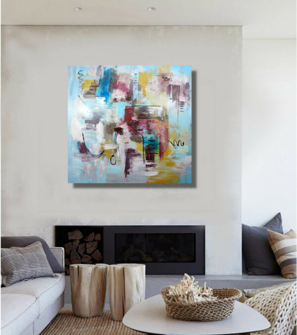 dipinti  astratti grandi dimensioni su tela 120x120-c846 - immagine 5