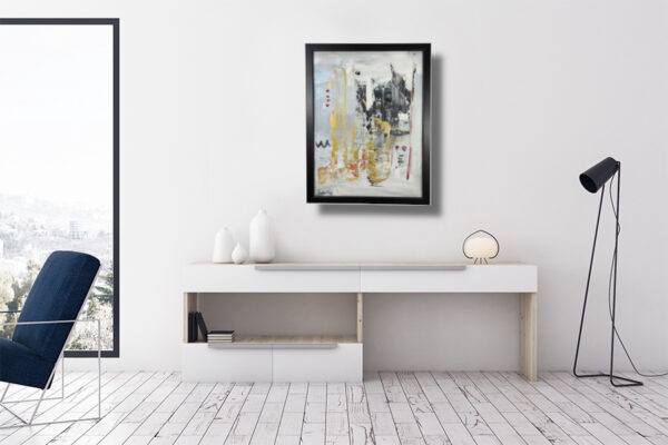 dipinto su tela astratto 30x40 con cornice za046 - immagine 2