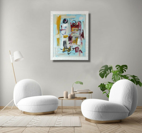 dipinto su tela astratto 30x40 con cornice za073 - immagine 4