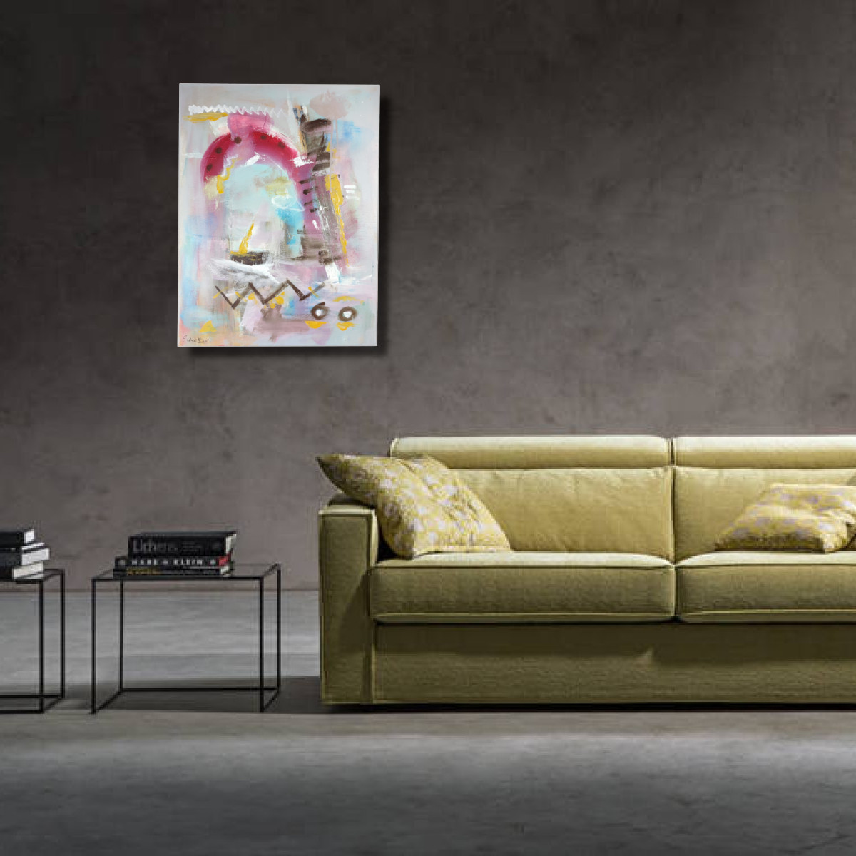 quadro astratto c855 - Quali sono le tendenze attuali nel design dei quadri per il soggiorno?