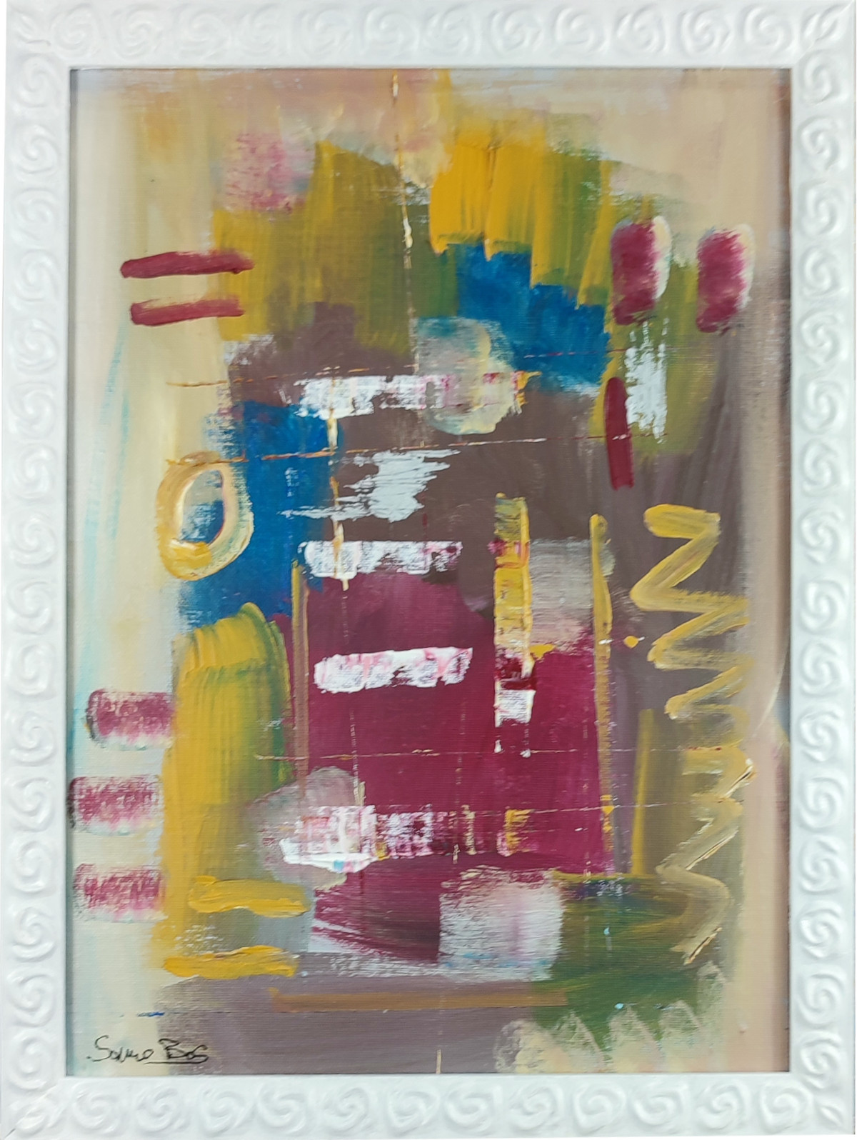 Quadro Su Tela Astratto Visario 4205 - 3 Pezzi, 150x50 Cm - Stampa Fine Art