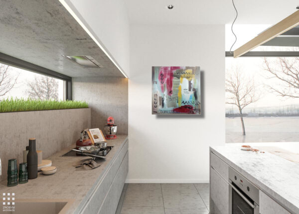 quadro per soggiorno astratto-60x60 cm  c856 - immagine 4
