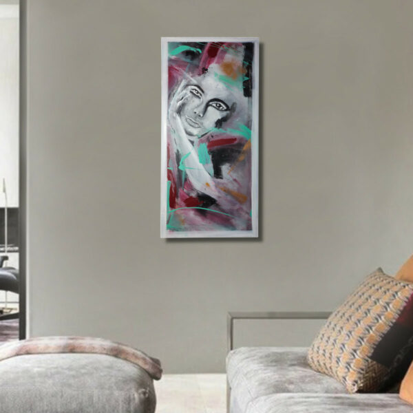 quadro per soggiorno astratto 82x40 verticale c848 - immagine 2