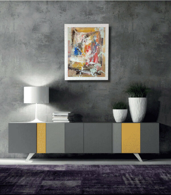 dipinto su tela astratto 30x40 con cornice za083 - immagine 2