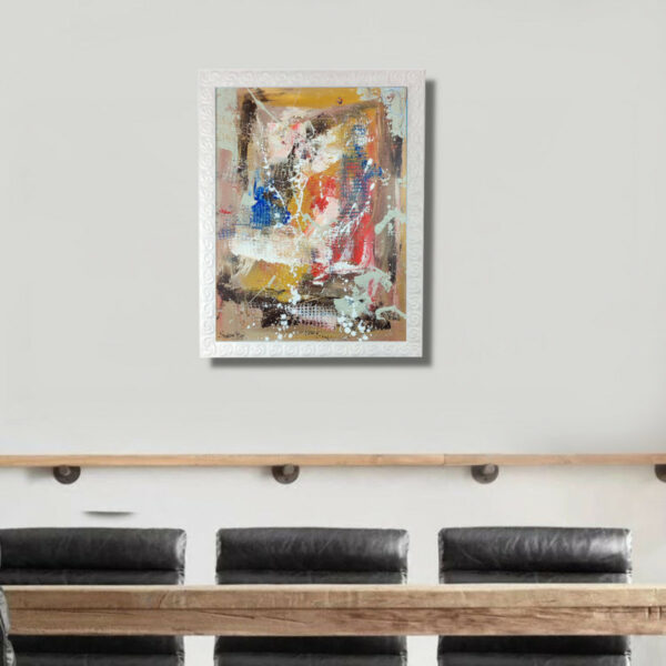 dipinto su tela astratto 30x40 con cornice za083 - immagine 4