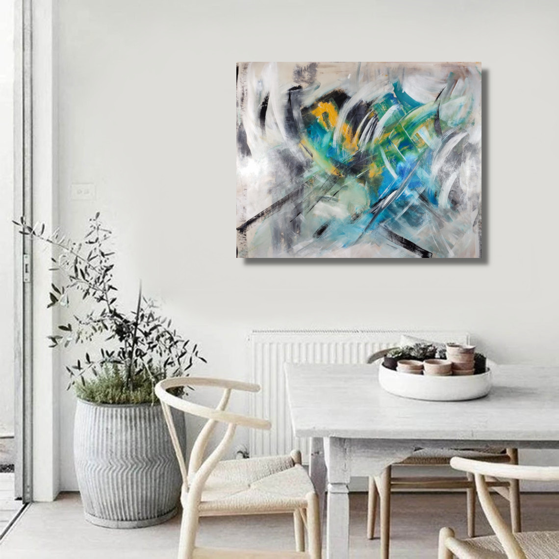 dipinti astratti per soggiorno grandi c866 - quadro moderno con cornice  oro 120x70