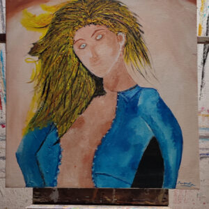quadro figura di donna -70x70x3,5 cm