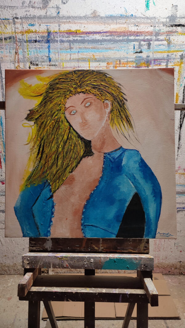 quadro figura di donna -70x70x3,5 cm